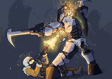 Futuristic Battle: Soldier vs. Robot