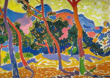 Colorful Landscape Painting with Trees, andre derain paintings​