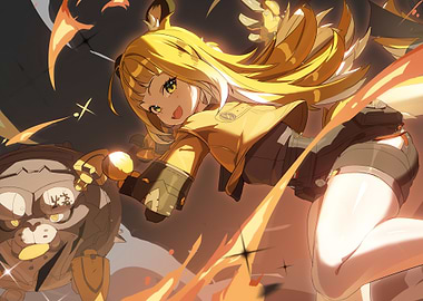 Girl with Bear Companion