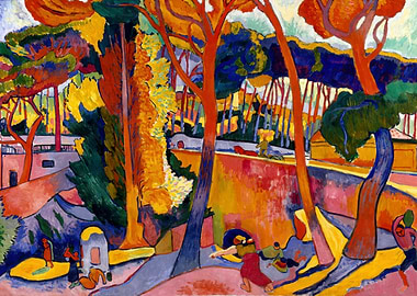 Expressionist Landscape with Figures, andre derain paintings​