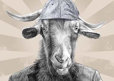 Goat in Suit and Cap