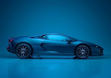 Blue Sports Car Studio Shot