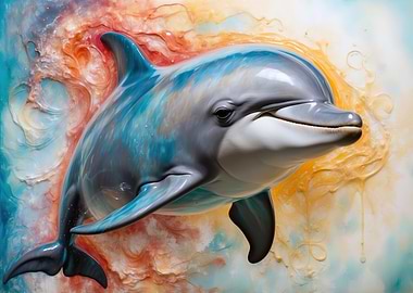 Abstract Dolphin Art