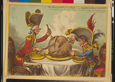 The Plumb-pudding in danger political cartoon