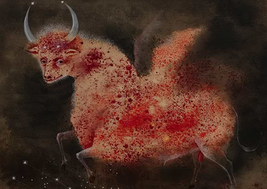 Winged Taurus Constellation Art by claude monet