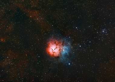 Trifid Nebula in Deep Space