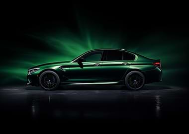 Green BMW M5 F90 Dark
