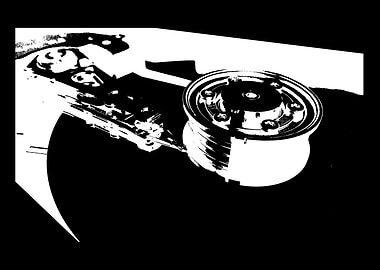 Abstract Mechanical Hard Drive Art