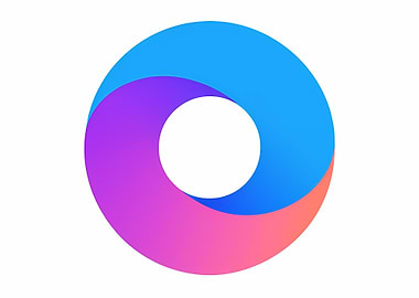 Two-Tone Gradient Swirl Ring — Modern Circular Logo on White