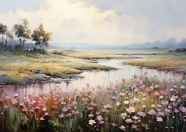 Floral Meadow Landscape