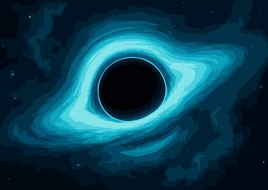 Pixel Art Black Hole Illustration