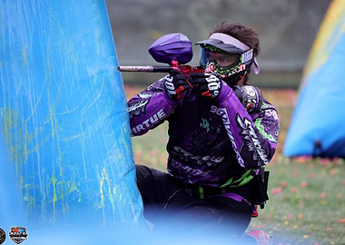 Paintball Player in Action