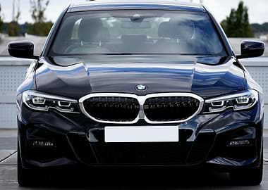 Front View of a Black BMW