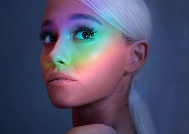 Ariana Grande Portrait with Rainbow Lighting