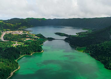 Aerial View of Sete Cidades Lake