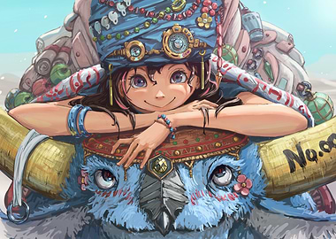 Anime Girl with Blue Creature