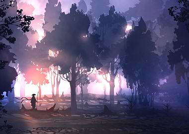 Mystical Forest Wanderer Digital Art