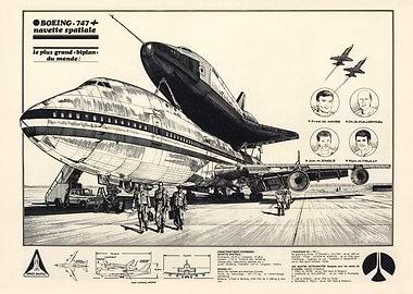 Boeing 747 and Space Shuttle Poster