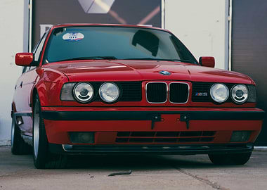 Red BMW M5 Front View
