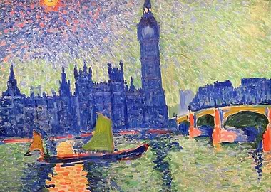 London Impressionist Painting with Big Ben, andre derain paintings​