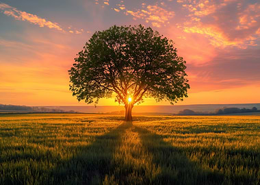 Tree Silhouette at Sunset