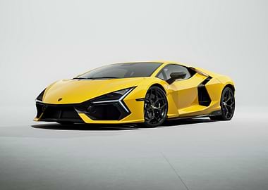 yellow lamborghini on white background