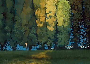Person in Forest Digital Painting