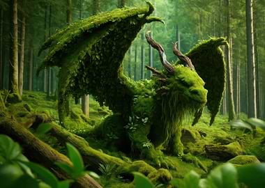 Wise Forest Dragon in a Grove