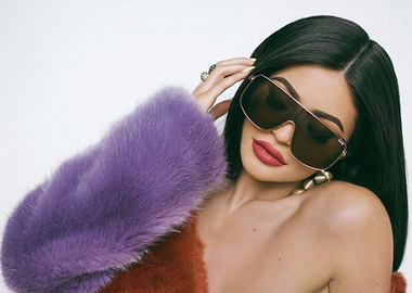 Kylie Jenner in Sunglasses and Fur