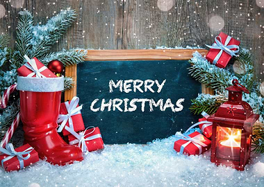 Festive Merry Christmas Still Life