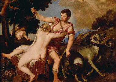 Venus and Adonis Painting