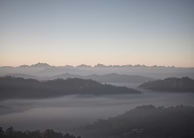 Misty Mountain Landscape at Dawn