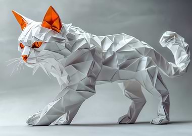 Origami Cat Sculpture