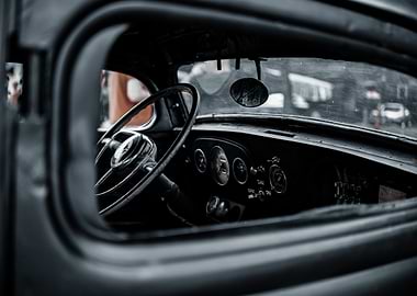 Vintage Car Interior View