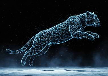 Digital Jaguar Leaping