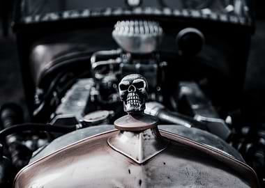 Hot Rod Skull Hood Ornament
