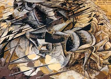Umberto Boccioni's Charge of the Lancers by Umberto Boccioni