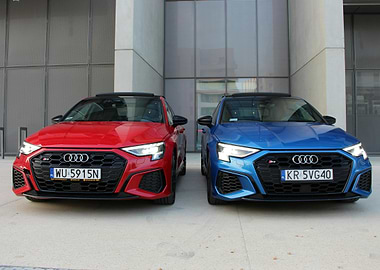 Red and Blue Audi S3 Cars