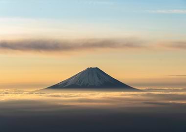 Mount Fuji above the clouds