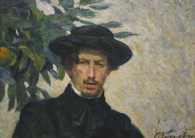 Portrait of a Man with Hat by Umberto Boccioni