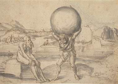 Atlas and Prometheus Drawing