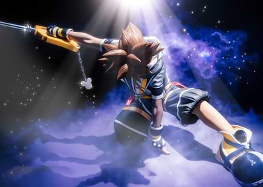 Kingdom Hearts Sora in Action Pose