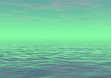 Serene Green Ocean and Sky