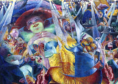 Colorful Expressionist Painting of a Woman