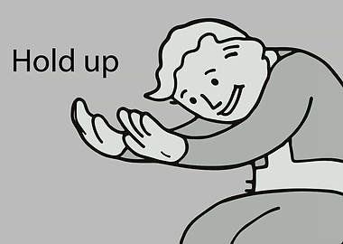 Hold up cartoon character