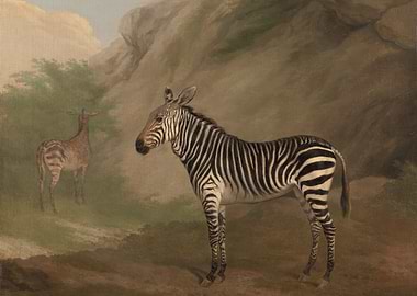 Zebra and Quagga in Landscape Painting