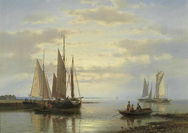 Boats on Calm Water Painting