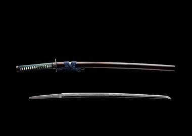 Katana and Saya on Black Background