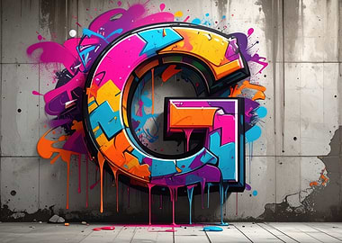 Graffiti Letter G on Concrete Wall