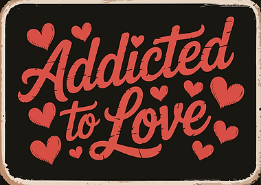 Addicted to Love Vintage Sign